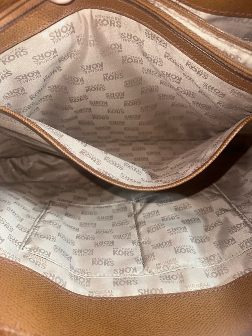 Michael Kors Brown Leather Tote Bag - Picture 7 of 9